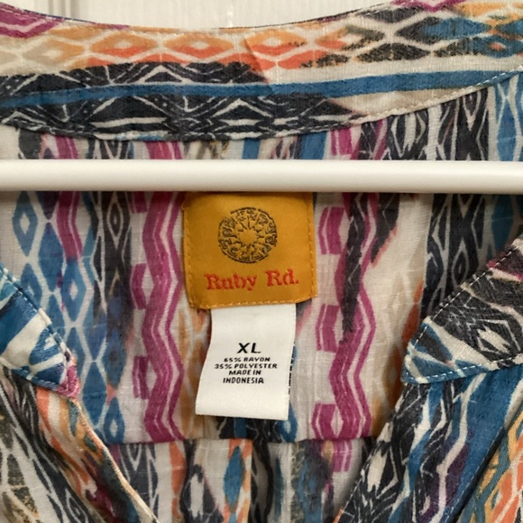 Ruby Rd. Multicolor Striped Button-Front Blouse - Picture 2 of 2